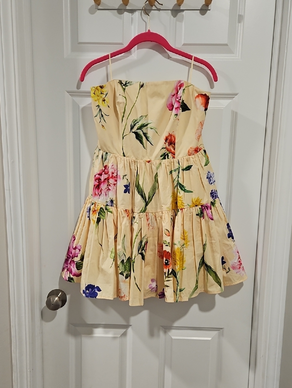 Girls' Cream Floral Tiered Sundress